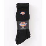 ブラック系その他2 | クルーソックス 3P ロゴ刺繍底パイル | SETUP7【WOMEN】