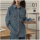 ウォッシュ加工デニムシャツ KNF146 | SETUP7【WOMEN】 | 詳細画像1