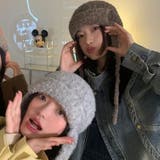 グラデーションニットキャップ 韓国 ニット帽 イヤーマフラー 耳カバー 防寒 | sevens | 詳細画像4