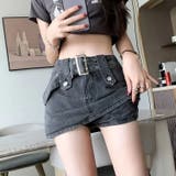 ベルト付きスカート 韓国 デニム ミニ丈 Y2K 海外ガール カジュアル | sevens | 詳細画像6