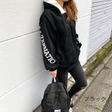 ブラック | レイヤードフードプリントパーカー 春 韓国ファッション | SHEENA 