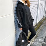 ブラック① | レイヤードフードプリントパーカー 春 韓国ファッション | SHEENA 