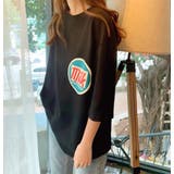 ブラック | milkプリントルーズTシャツ ロンT Tシャツ | SHEENA 