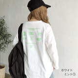 ホワイトミント1 | MIXロゴプリントルーズTシャツ ロンT 韓国ファッション | SHEENA 