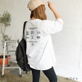 ホワイト | MIXロゴプリントルーズTシャツ ロンT 韓国ファッション | SHEENA 