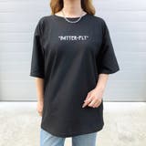 バタフライプリントルーズTシャツ ロンT 韓国ファッション | SHEENA  | 詳細画像2 