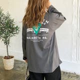 チャコールグレー1 | SPEEDWAYバックプリントルーズTシャツ ロンT 韓国 | SHEENA 