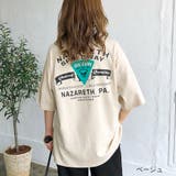 ベージュ | SPEEDWAYバックプリントルーズTシャツ ロンT 韓国 | SHEENA 