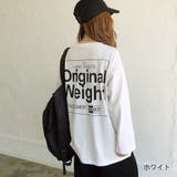 ホワイト1 | バックBIGロゴプリントルーズTシャツ ロンT 韓国 | SHEENA