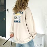 ベージュ | CALIFORNIA bearsバックプリントトレーナー 秋 | SHEENA