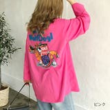 ピンク | WolfDog刺しゅうルーズTシャツ ロンT 韓国ファッション | SHEENA 