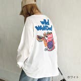 ホワイト | WolfDog刺しゅうルーズTシャツ ロンT 韓国ファッション | SHEENA 