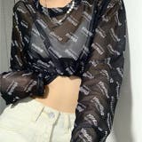 ストレッチメッシュロゴプリントトップス 春夏 韓国ファッション | SHEENA  | 詳細画像17 