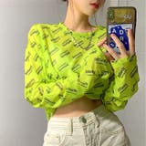 ストレッチメッシュロゴプリントトップス 春夏 韓国ファッション | SHEENA  | 詳細画像5 