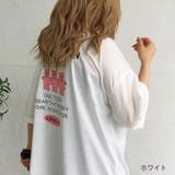 ホワイト | バックミニbearプリントルーズTシャツ 春 夏 | SHEENA 