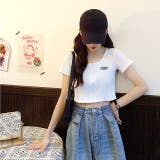 フロントZIPショート丈ニットトップス 春夏 韓国ファッション | SHEENA  | 詳細画像10 