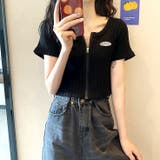フロントZIPショート丈ニットトップス 春夏 韓国ファッション | SHEENA  | 詳細画像6 