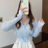 クロップド丈サマーニットシアーフーディー 春 夏 | SHEENA | 詳細画像11