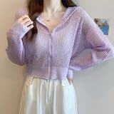 クロップド丈サマーニットシアーフーディー 春 夏 | SHEENA | 詳細画像13