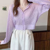 クロップド丈サマーニットシアーフーディー 春 夏 | SHEENA | 詳細画像15