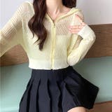 クロップド丈サマーニットシアーフーディー 春 夏 | SHEENA | 詳細画像19