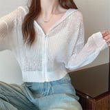 クロップド丈サマーニットシアーフーディー 春 夏 | SHEENA | 詳細画像3