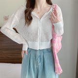 クロップド丈サマーニットシアーフーディー 春 夏 | SHEENA | 詳細画像5