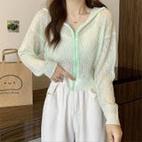 クロップド丈サマーニットシアーフーディー 春 夏 | SHEENA | 詳細画像6