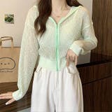 クロップド丈サマーニットシアーフーディー 春 夏 | SHEENA | 詳細画像7