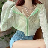 クロップド丈サマーニットシアーフーディー 春 夏 | SHEENA | 詳細画像8