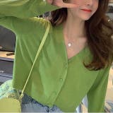 クロップド丈サマーニットカーディガン 夏 韓国ファッション | SHEENA | 詳細画像17