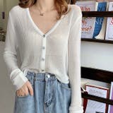 シェルボタンベーシックニットカーディガン 夏 韓国ファッション | SHEENA | 詳細画像2