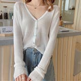 シェルボタンベーシックニットカーディガン 夏 韓国ファッション | SHEENA | 詳細画像3