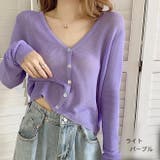 ライトパープル | シェルボタンベーシックニットカーディガン 夏 韓国ファッション | SHEENA