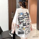 ホワイト | MIXロゴバックプリントルーズTシャツ 春 夏 | SHEENA