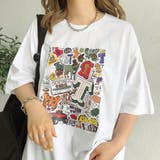 カラーイラストプリントTシャツ 夏 韓国 | SHEENA | 詳細画像2