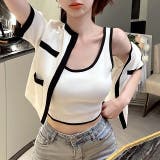 バイカラー半袖サマーニットアンサンブル 夏 韓国 | SHEENA | 詳細画像5