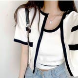 バイカラー半袖サマーニットアンサンブル 夏 韓国 | SHEENA | 詳細画像11