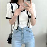 バイカラー半袖サマーニットアンサンブル 夏 韓国 | SHEENA | 詳細画像12