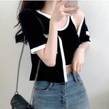 バイカラー半袖サマーニットアンサンブル 夏 韓国 | SHEENA | 詳細画像14