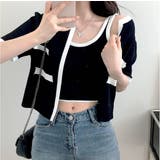 バイカラー半袖サマーニットアンサンブル 夏 韓国 | SHEENA | 詳細画像15