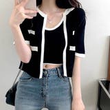 バイカラー半袖サマーニットアンサンブル 夏 韓国 | SHEENA | 詳細画像16