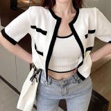 バイカラー半袖サマーニットアンサンブル 夏 韓国 | SHEENA | 詳細画像3