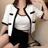 バイカラー半袖サマーニットアンサンブル 夏 韓国 | SHEENA | 詳細画像8