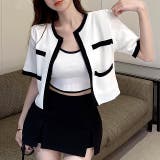 バイカラー半袖サマーニットアンサンブル 夏 韓国 | SHEENA | 詳細画像9