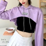 ライトパープル | スーパーショートロゴプリントパーカー 春 秋 | SHEENA