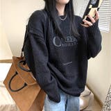 肩開きロゴプリントニットトップス 秋 冬 | SHEENA | 詳細画像10