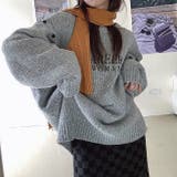 肩開きロゴプリントニットトップス 秋 冬 | SHEENA | 詳細画像8