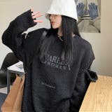 肩開きロゴプリントニットトップス 秋 冬 | SHEENA | 詳細画像9