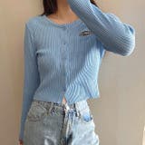 刺しゅうロゴクロップドリブニットカーディガン 秋 冬 | SHEENA  | 詳細画像17 